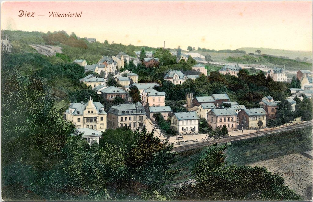Postkarte Ansicht Diez - Villenviertel, Datum unbekannt Quelle: Museum im Grafenschloß Diez. Alle Rechte